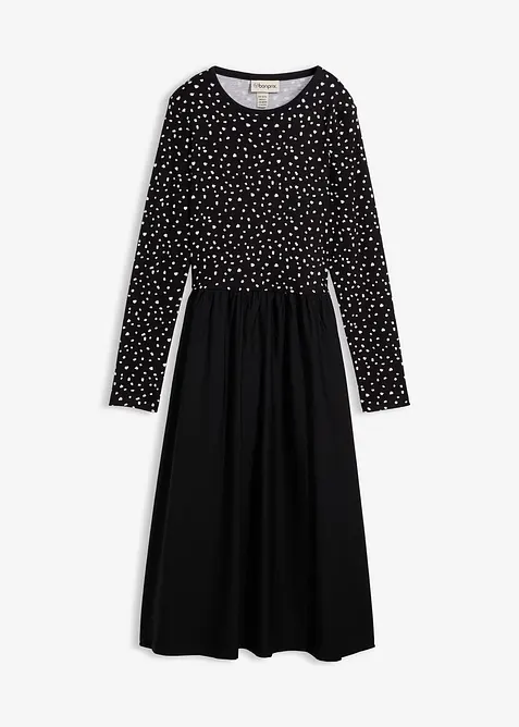 Robe bi-matière 100% coton, bonprix