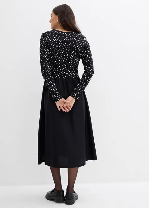 Robe bi-matière 100% coton, bonprix