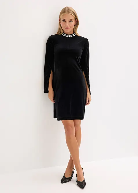 Robe courte en velours fluide, bonprix