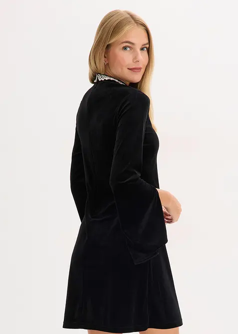 Robe courte en velours fluide, bonprix