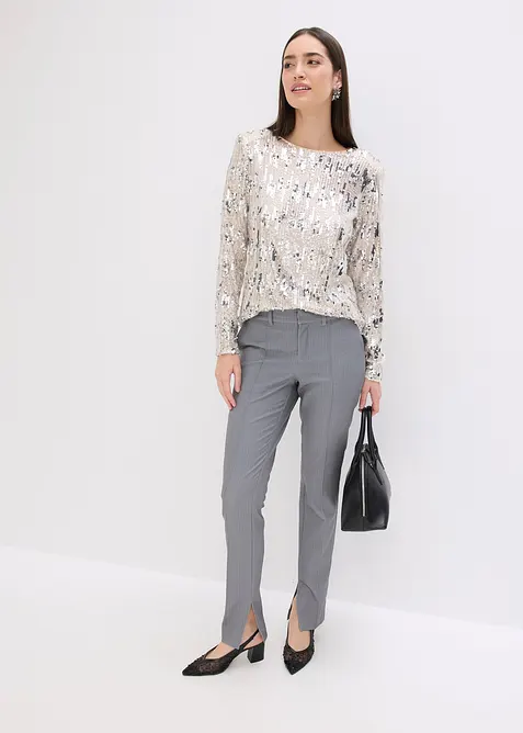 T-shirt manches longues &agrave; sequins, bonprix