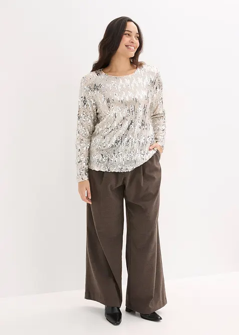 T-shirt manches longues &agrave; sequins, bonprix