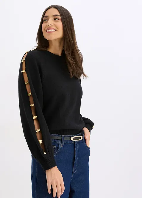 Pull avec perles métalliques, bonprix