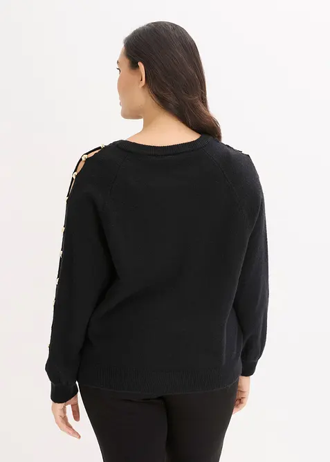 Pull avec perles m&eacute;talliques, bonprix
