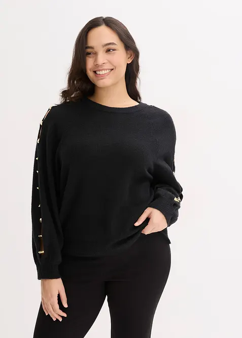 Pull avec perles m&eacute;talliques, bonprix