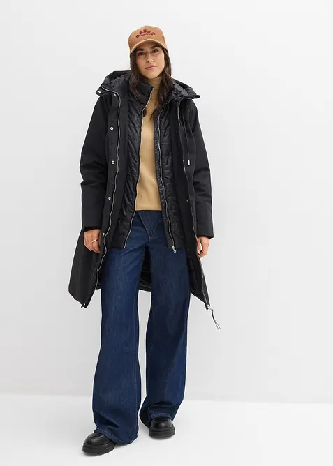 Manteau outdoor d&eacute;perlant, aspect 2en1, bonprix