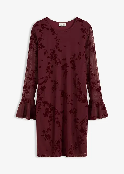 Robe courte avec manches en mesh, bonprix