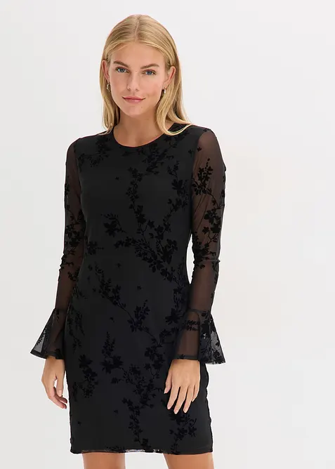 Robe courte avec manches en mesh, bonprix
