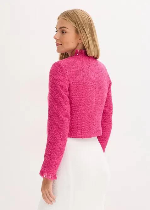 Blazer cropped en maille bouclette, bonprix