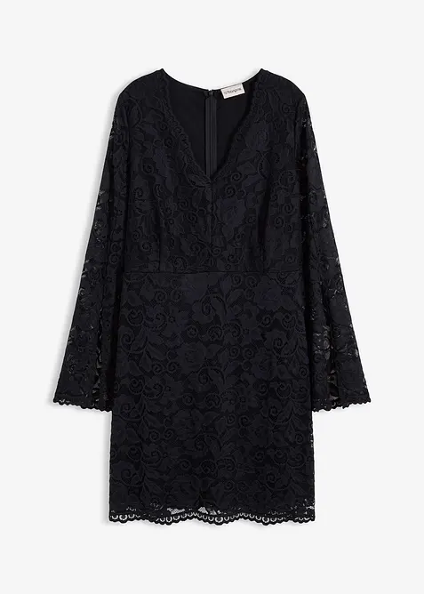 Robe à dentelle et manches trompette, bonprix