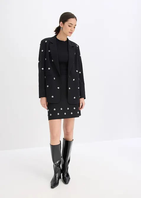 Mini-jupe en coton mélangé, bonprix