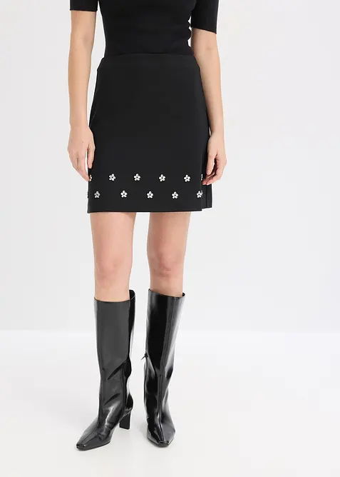 Mini-jupe en coton mélangé, bonprix