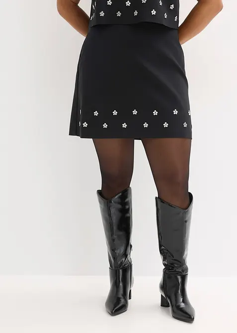 Mini-jupe en coton mélangé, bonprix