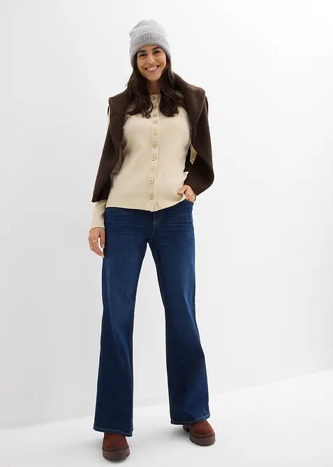 T-shirt manches longues côtelé, bonprix