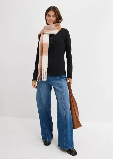 T-shirt manches longues c&ocirc;tel&eacute;, bonprix