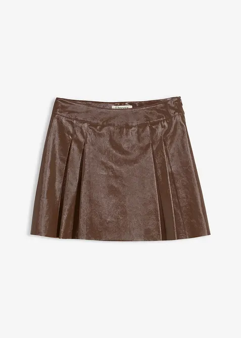 Mini-jupe enduite à plis creux, bonprix