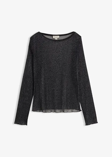 T-shirt manches longues en mesh transparent, bonprix