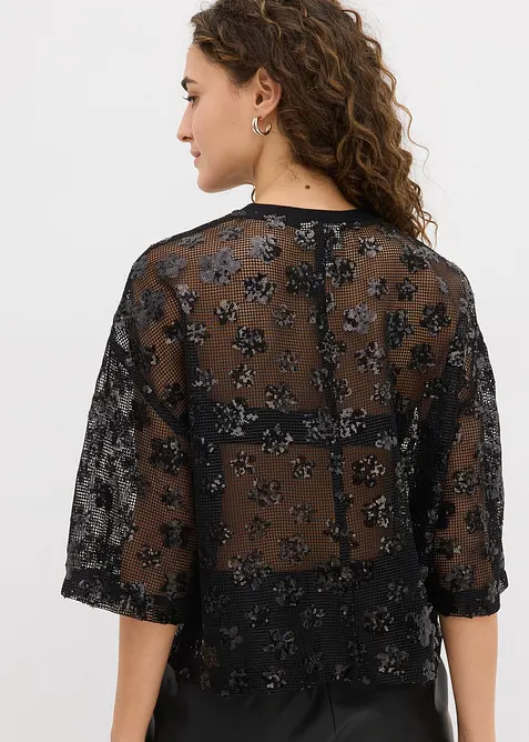 Blouse ample avec sequins, bonprix