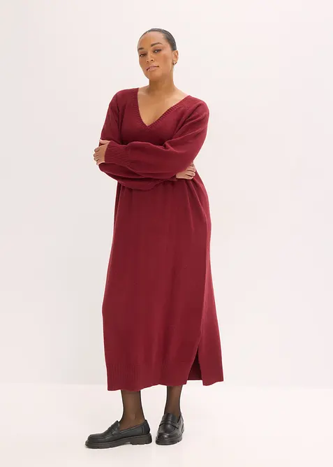 Robe midi oversize en maille, bonprix