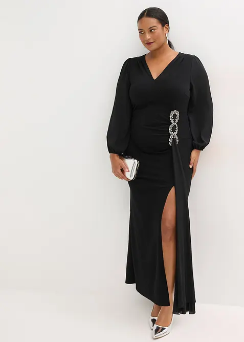 Robe longue avec application strass, bonprix