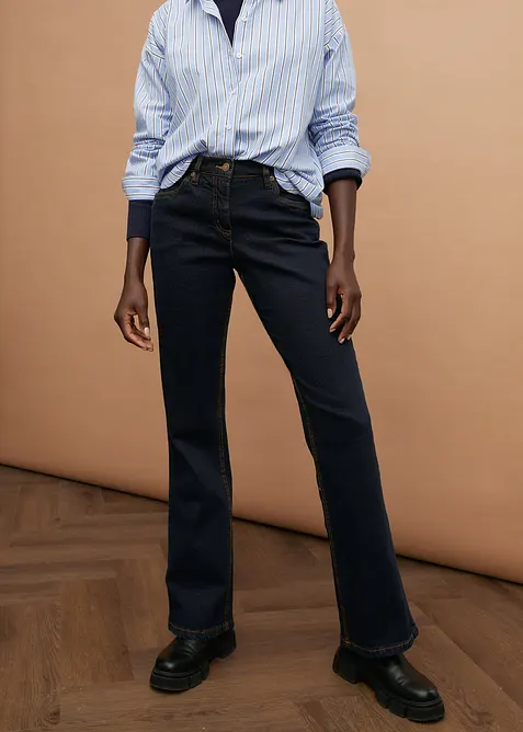 Jean bootcut taille haute, extensible, bonprix