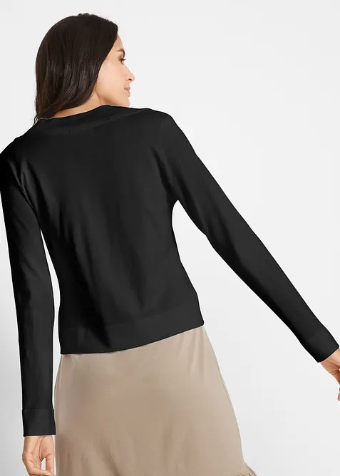 Gilet court en maille de viscose mélangée, bonprix