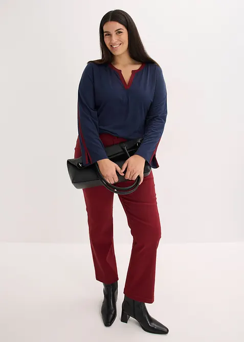 T-shirt &agrave; manches longues fendues, bonprix