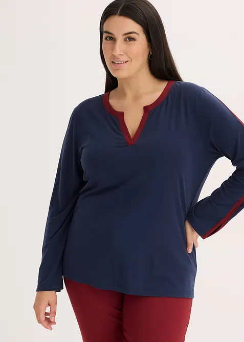 T-shirt &agrave; manches longues fendues, bonprix