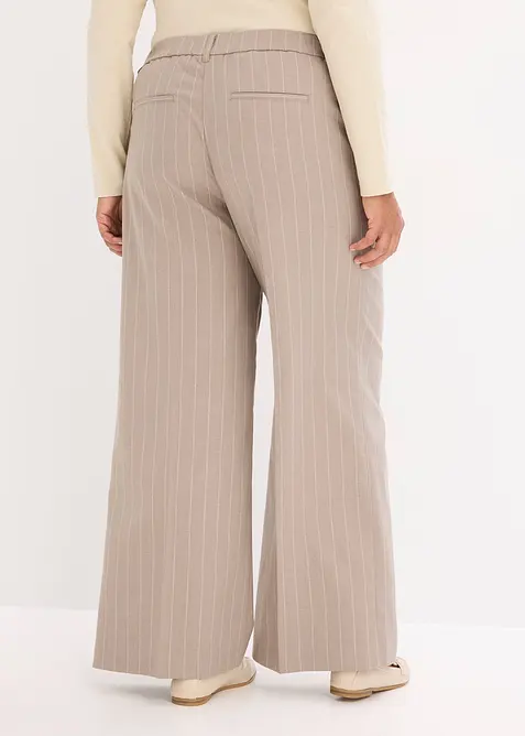 Pantalon large &agrave; pinces et rayures tennis, bonprix