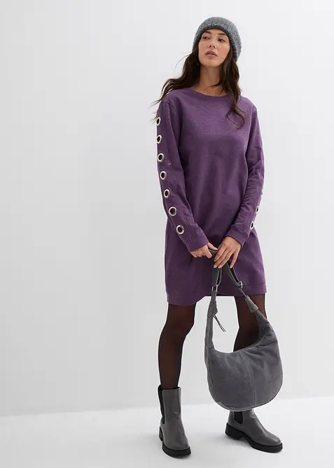 Robe sweat avec œillets, bonprix