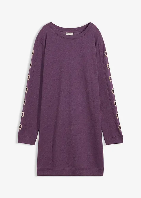 Robe sweat avec œillets, bonprix