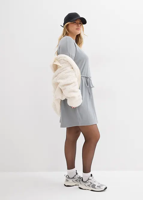 Robe courte et côtelée, bonprix