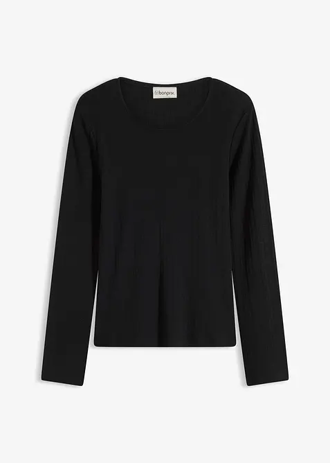 T-shirt manches longues c&ocirc;tel&eacute;, bonprix