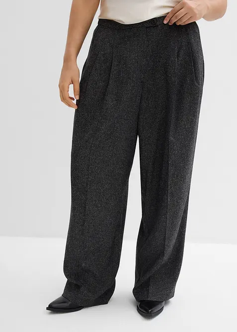 Pantalon large &agrave; pinces, bonprix