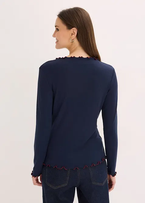 T-shirt manches longues c&ocirc;tel&eacute;, bonprix