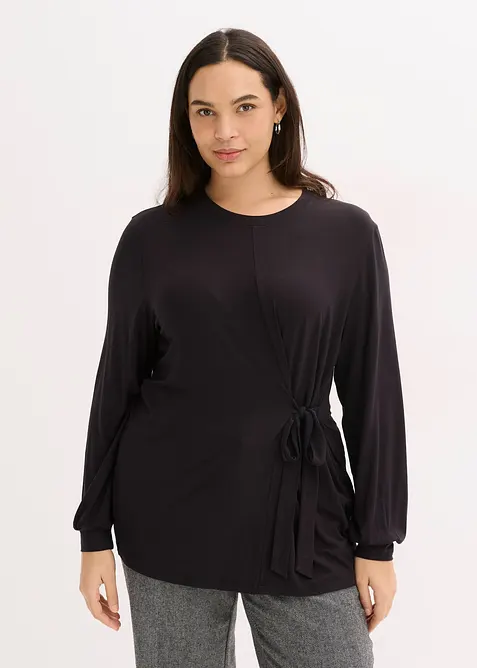 T-shirt manches longues en viscose douce et extensible, bonprix