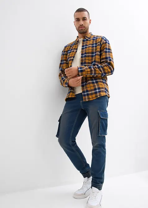 Jean jogger droit &agrave; poches cargo, slim, bonprix