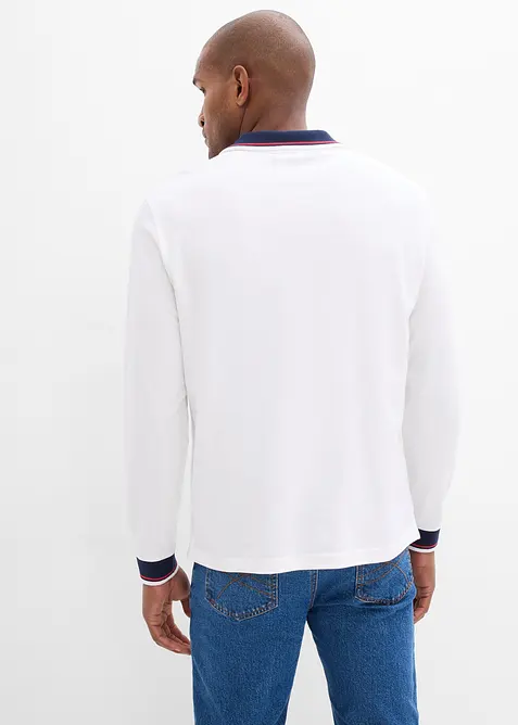 Polo manches longues en maille piqu&eacute;e 100% coton, bonprix