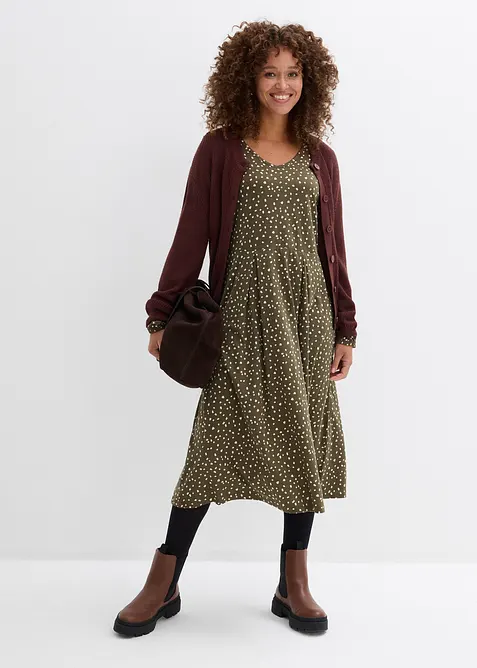 Robe midi en jersey coton, bonprix