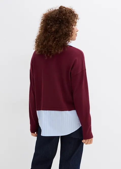 Pull en fine maille empi&egrave;cement chemisier, bonprix