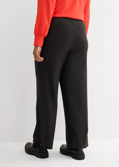 Pantalon en jersey ray&eacute; avec cordon de serrage, coton majoritaire, bonprix