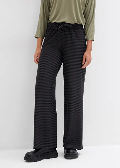 Pantalon en jersey ray&eacute; avec cordon de serrage, coton majoritaire, bonprix
