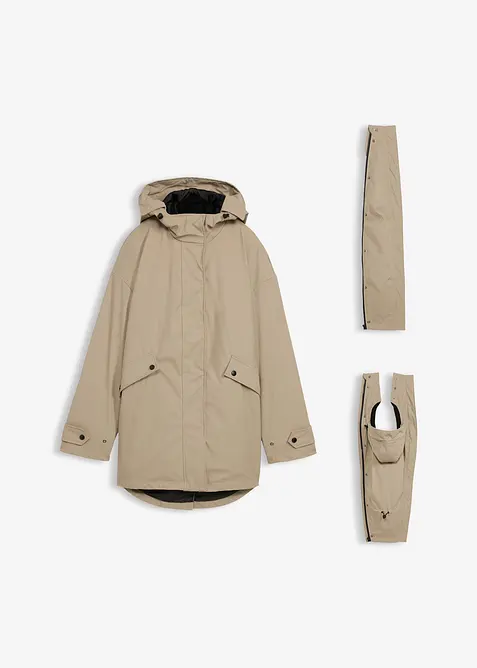 Veste de grossesse et de portage d&eacute;perlante avec veste polaire amovible, bonprix