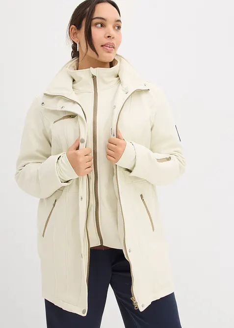 Longue parka en softshell extensible et déperlant, bonprix