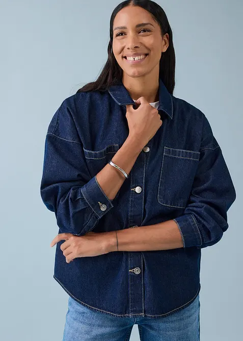 Surchemise oversize en jean 100% coton, bonprix