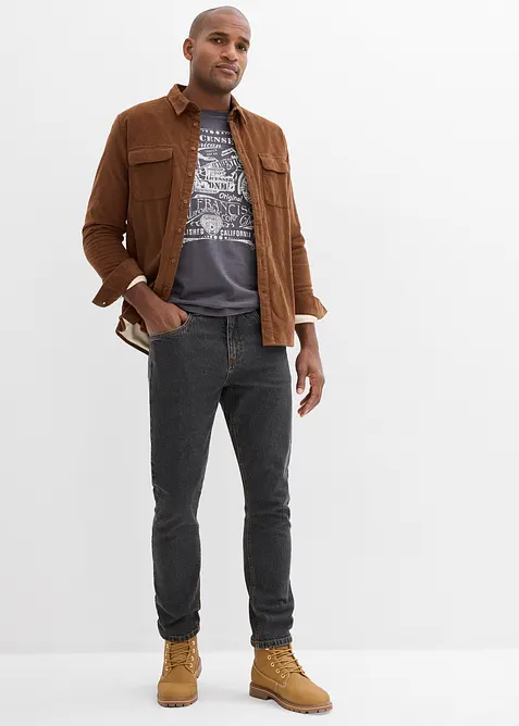 Jean droit classique, taille &eacute;lastiqu&eacute;e, bonprix