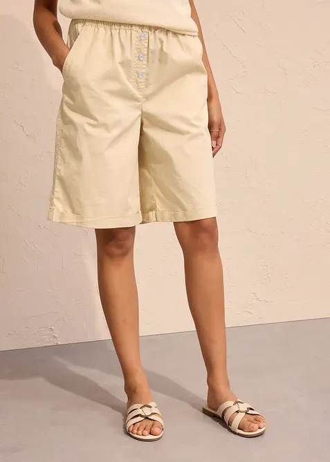 Bermuda effet paper touch en coton extensible, bonprix