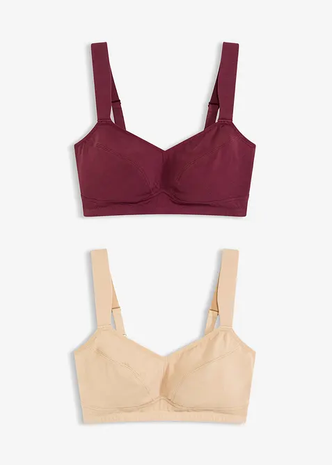 Lot de 2 soutiens-gorge coton sans armatures, bonprix