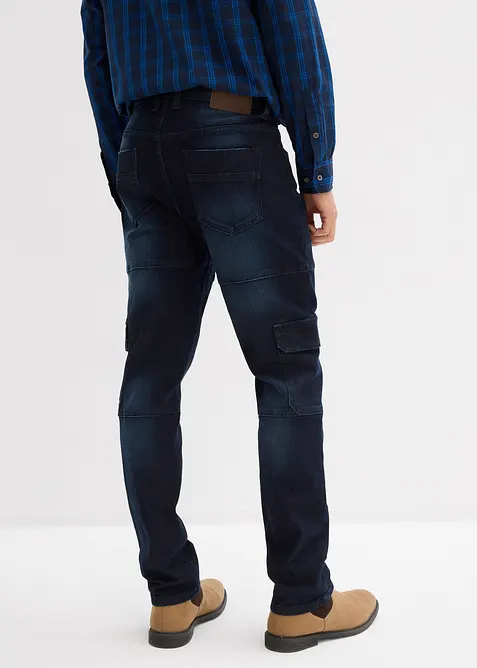 Jean slim extensible poches cargo, droit, bonprix