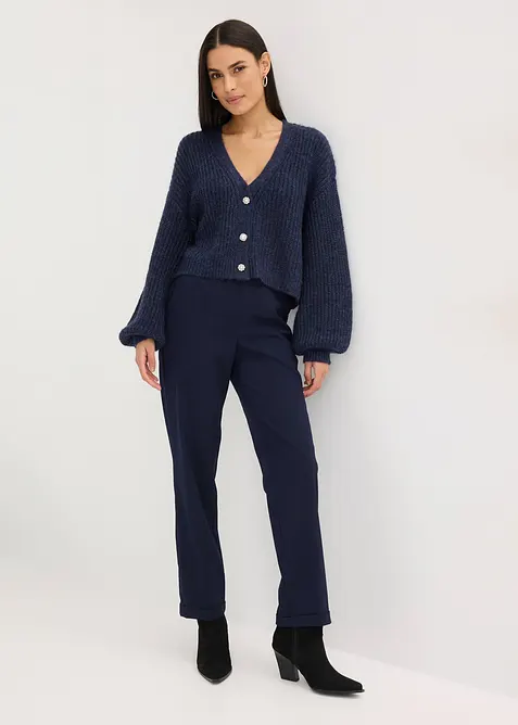 Gilet court et oversize en maille brillante, bonprix